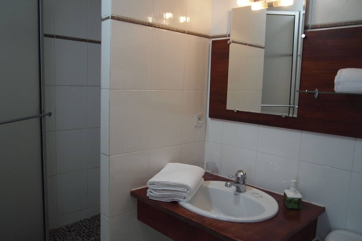 triple room | bathroom | shower, free toiletries, hair dryer, towels