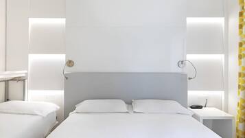 Shower, rainfall showerhead, hair dryer, towels