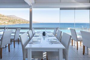 Breakfast, lunch, dinner served; Mediterranean cuisine, beach views 