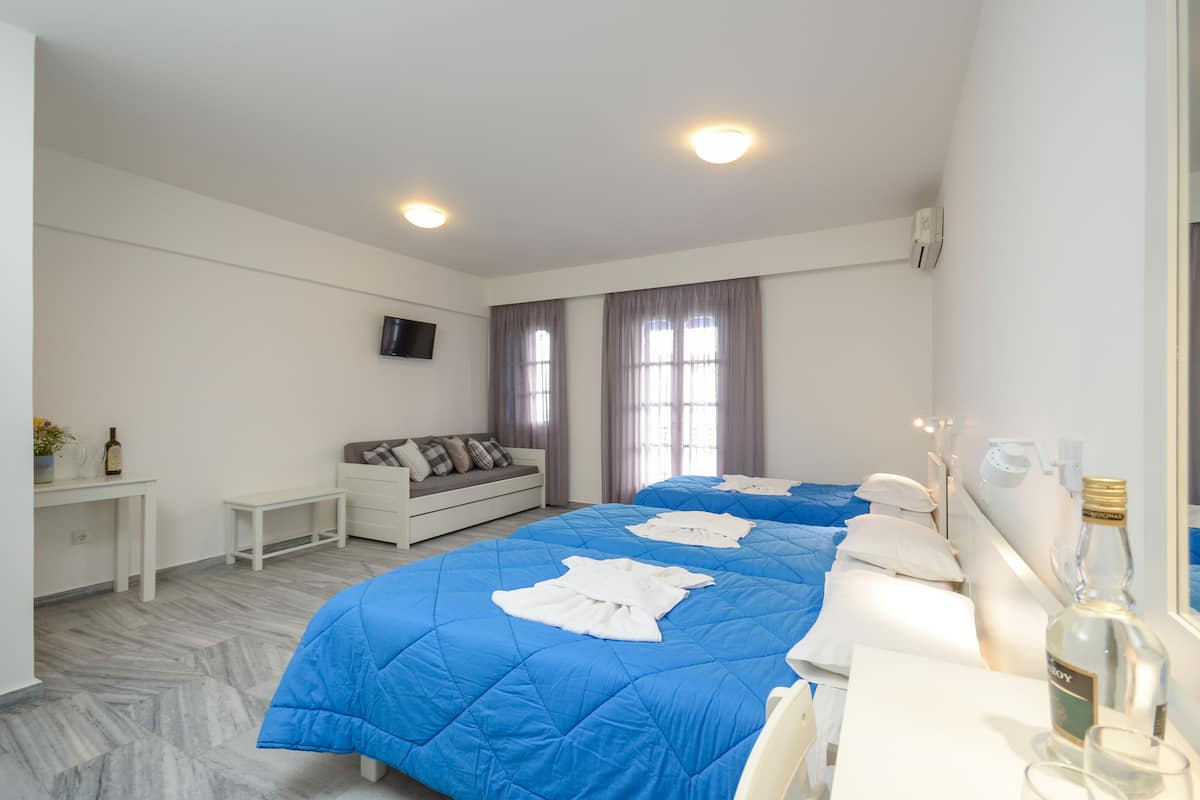 SUPERIOR QUADRUPLE STUDIO WITH 1 SOFA BED PLUS | 2 bedrooms, iron/ironing board, free WiFi, bed sheets