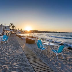 On the beach, beach bar
