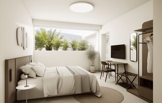 1 habitación y ropa de cama de alta calidad