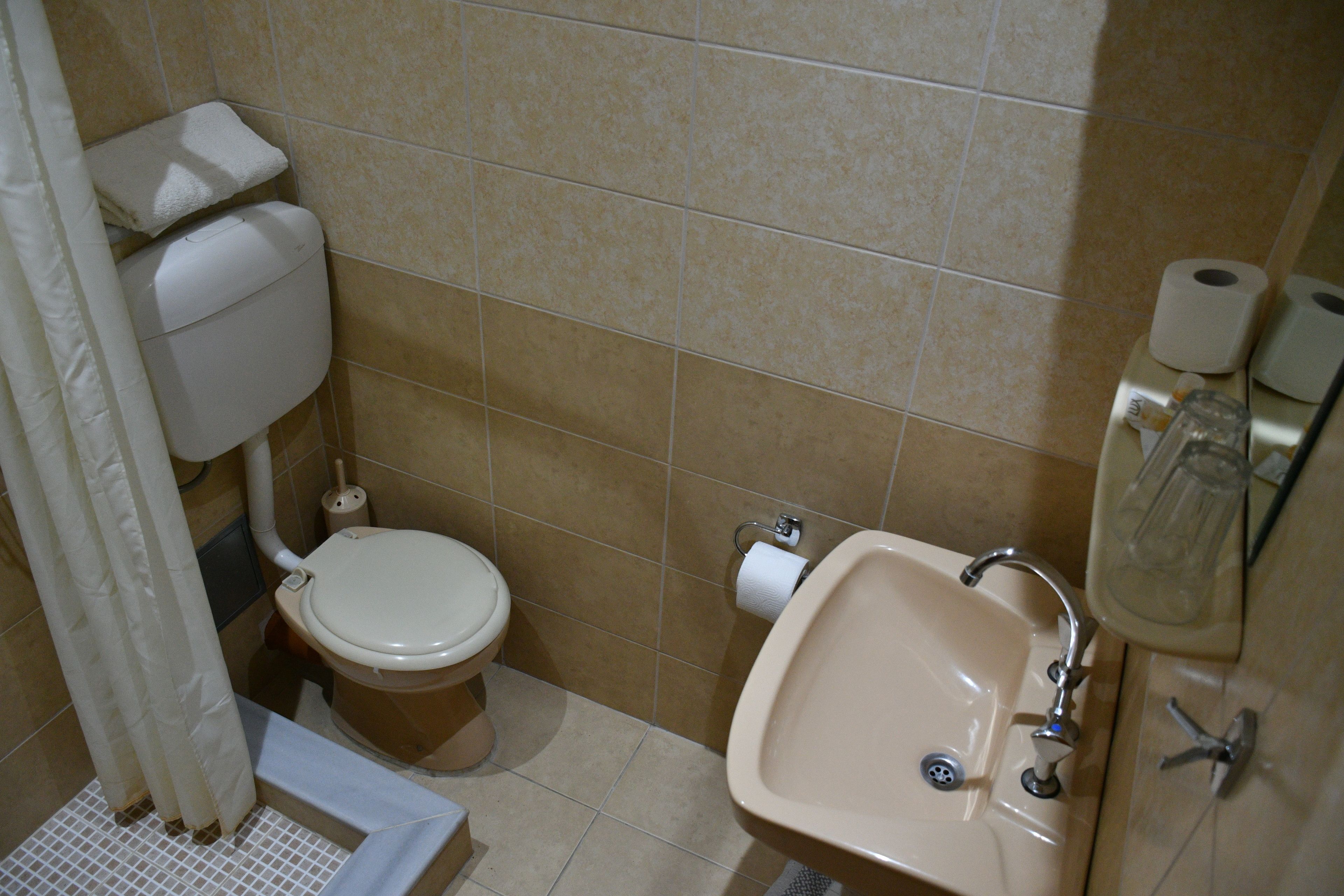 family room | bathroom | shower, free toiletries, hair dryer, towels