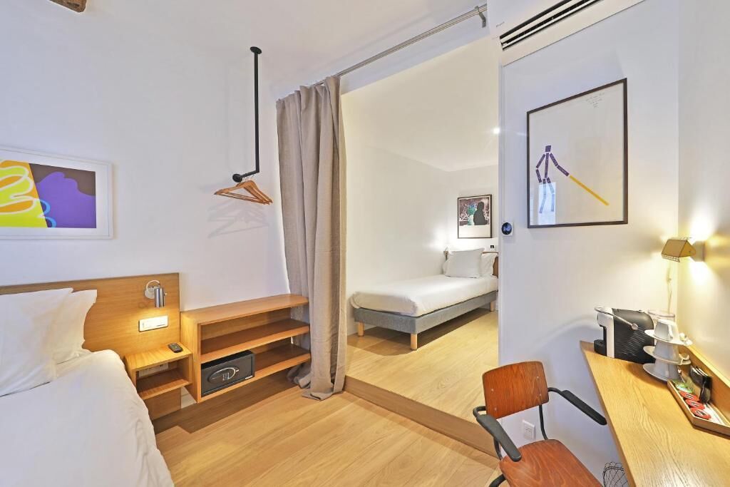 comfort triple room | premium bedding, in-room safe, desk, laptop workspace