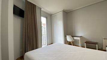 Desk, laptop workspace, blackout drapes, free WiFi