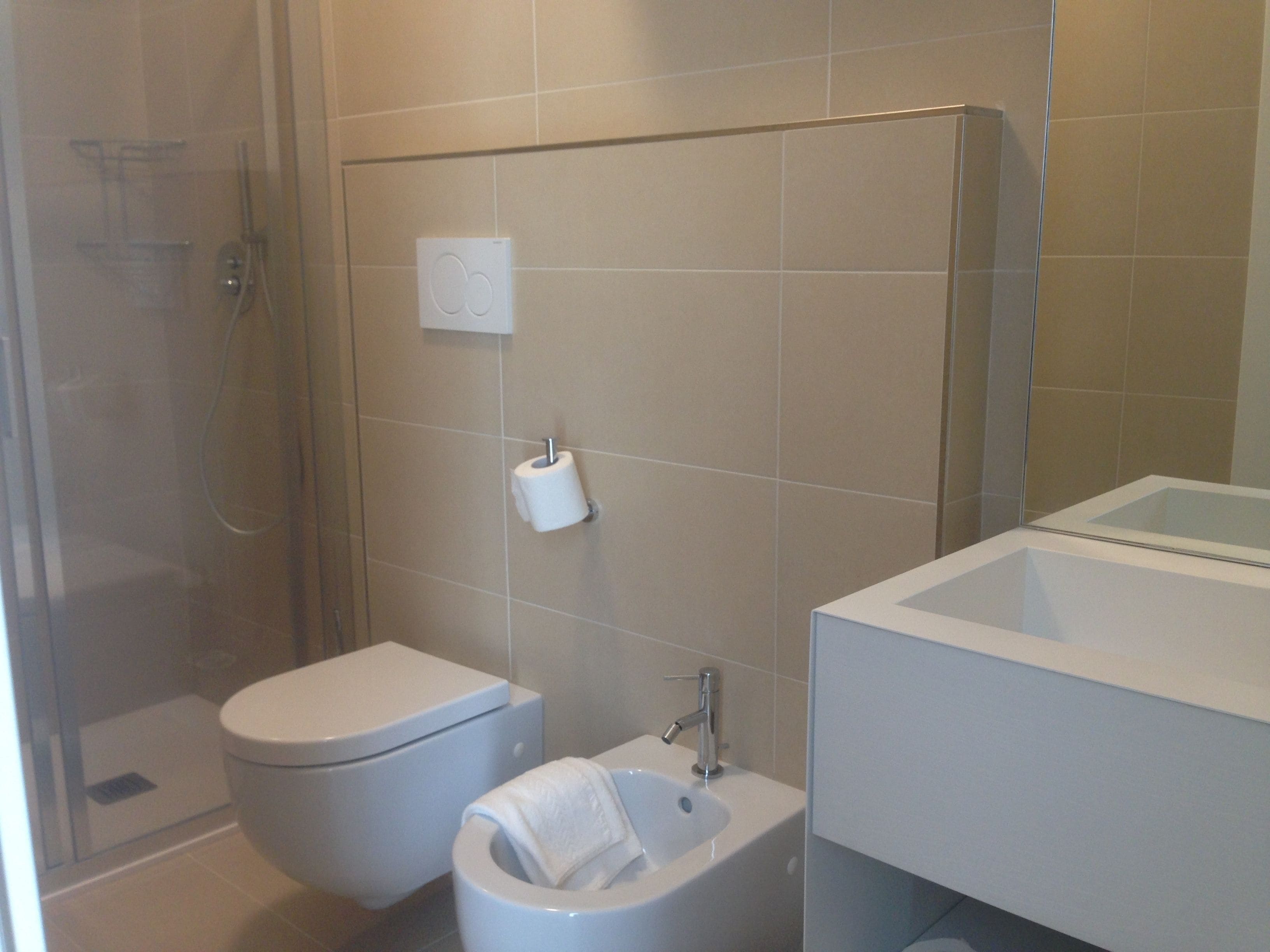 shower, free toiletries, hair dryer, bidet