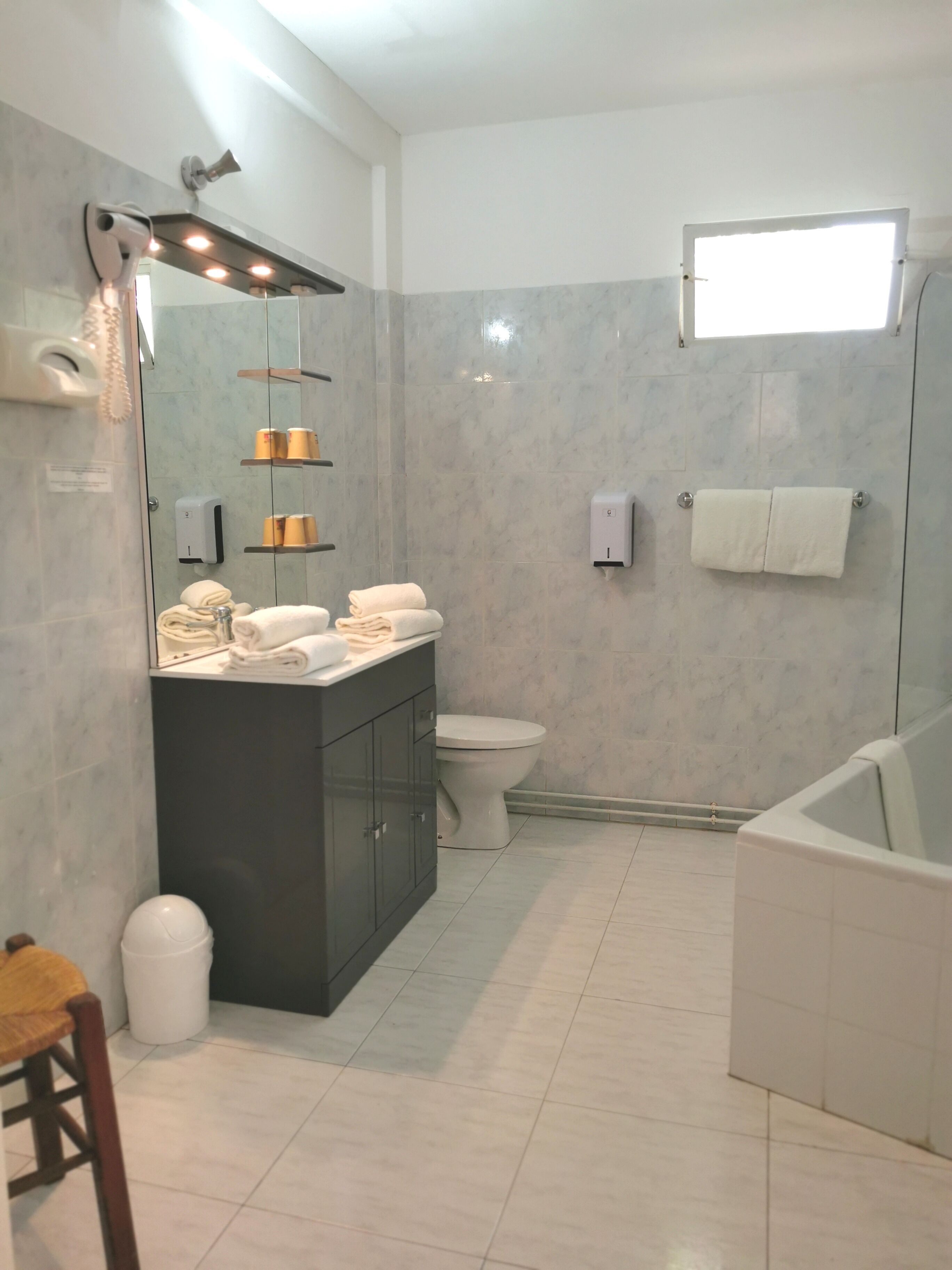 family room | bathroom | free toiletries, hair dryer, towels
