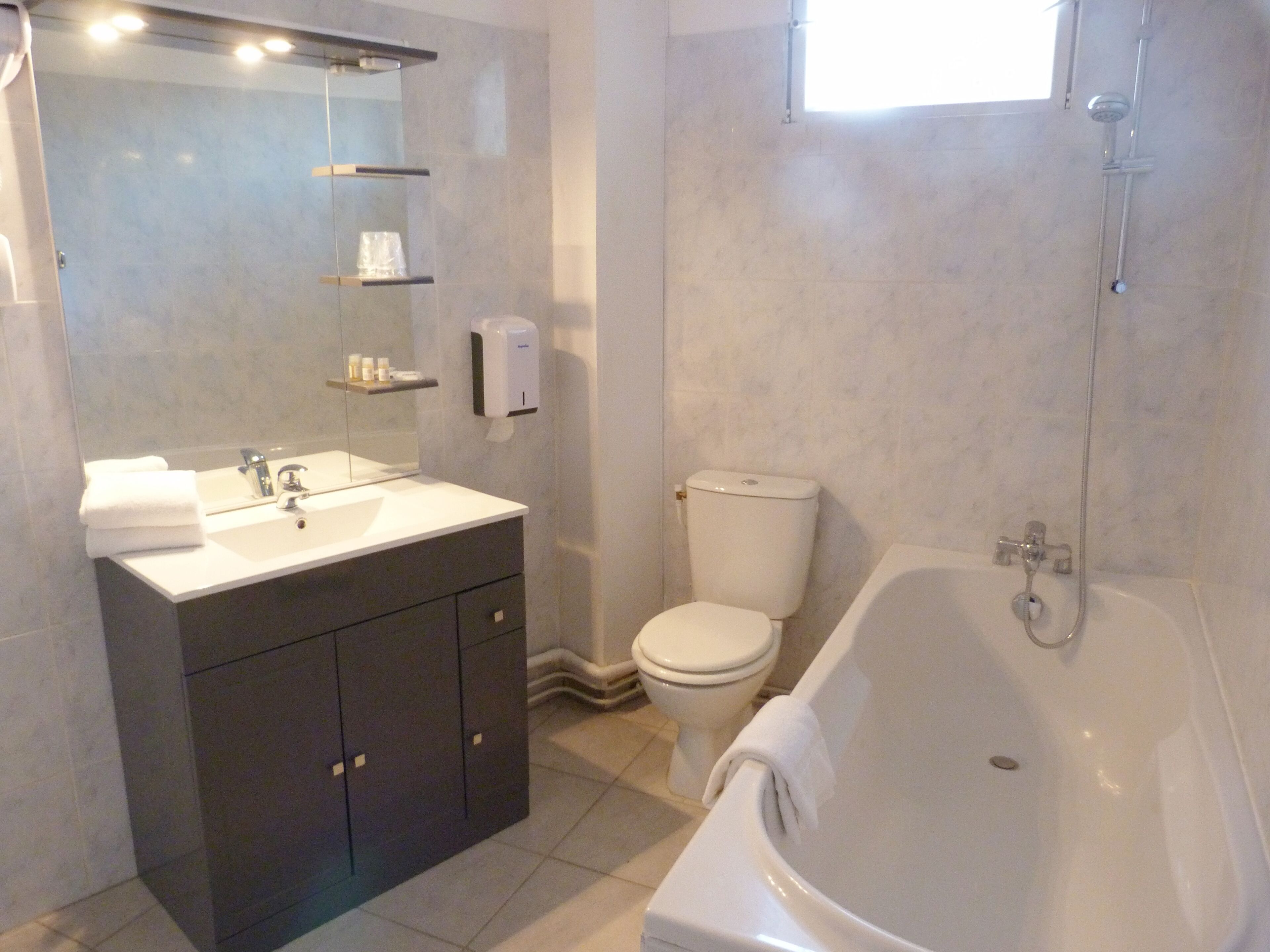 family room | bathroom | free toiletries, hair dryer, towels