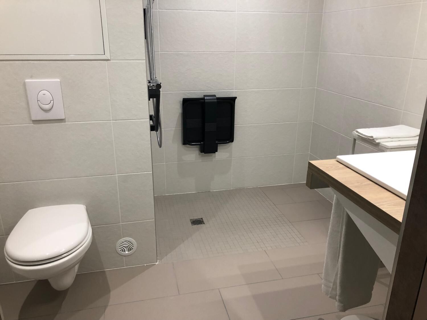 free toiletries, hair dryer, towels