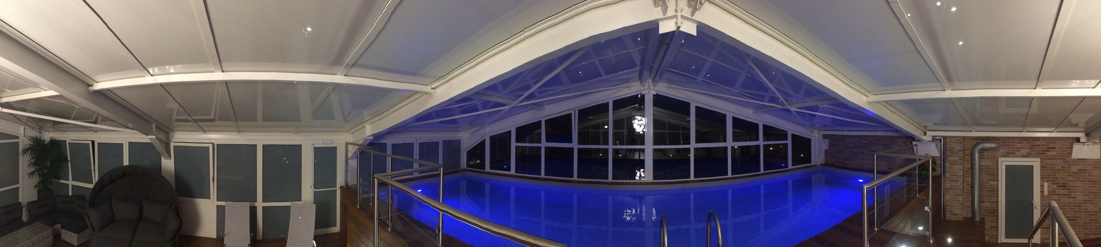 indoor pool, open 9:30 am to 10:00 pm, pool loungers