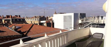 Superior-Doppelzimmer, Terrasse, Stadtblick | Balkon