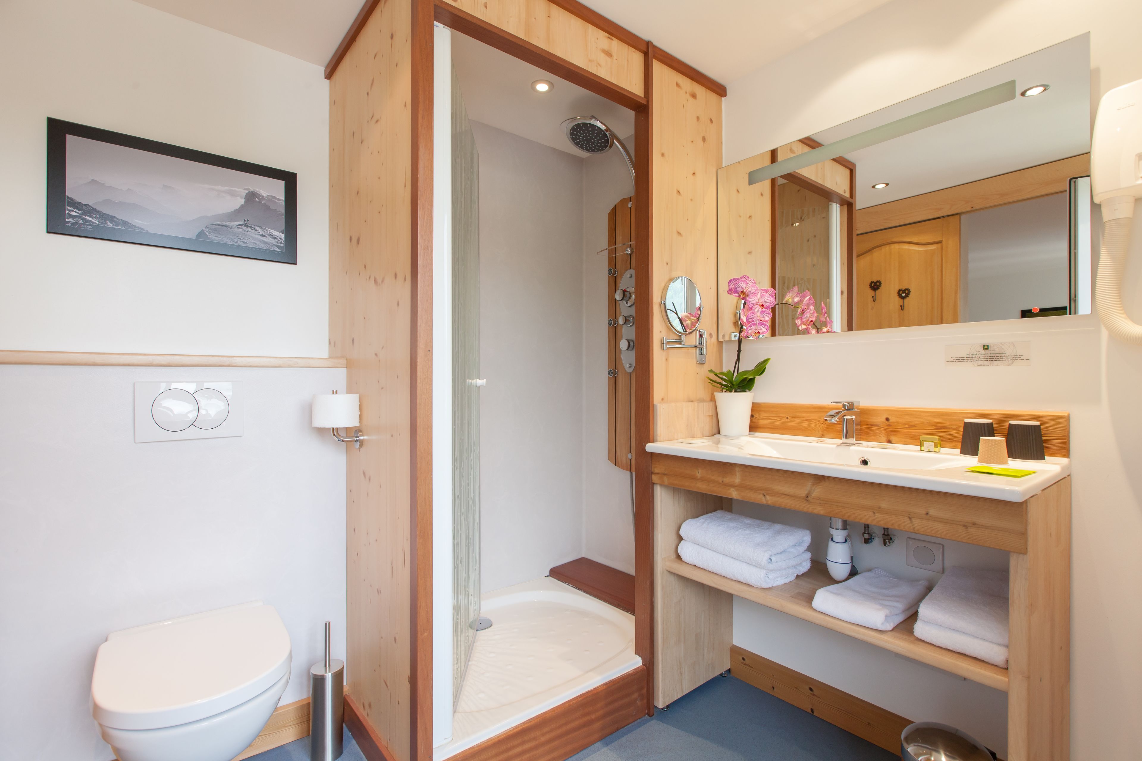 free toiletries, hair dryer, bathrobes, slippers