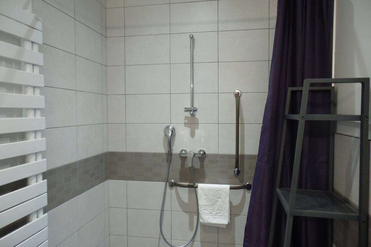 family quadruple room, accessible | bathroom shower