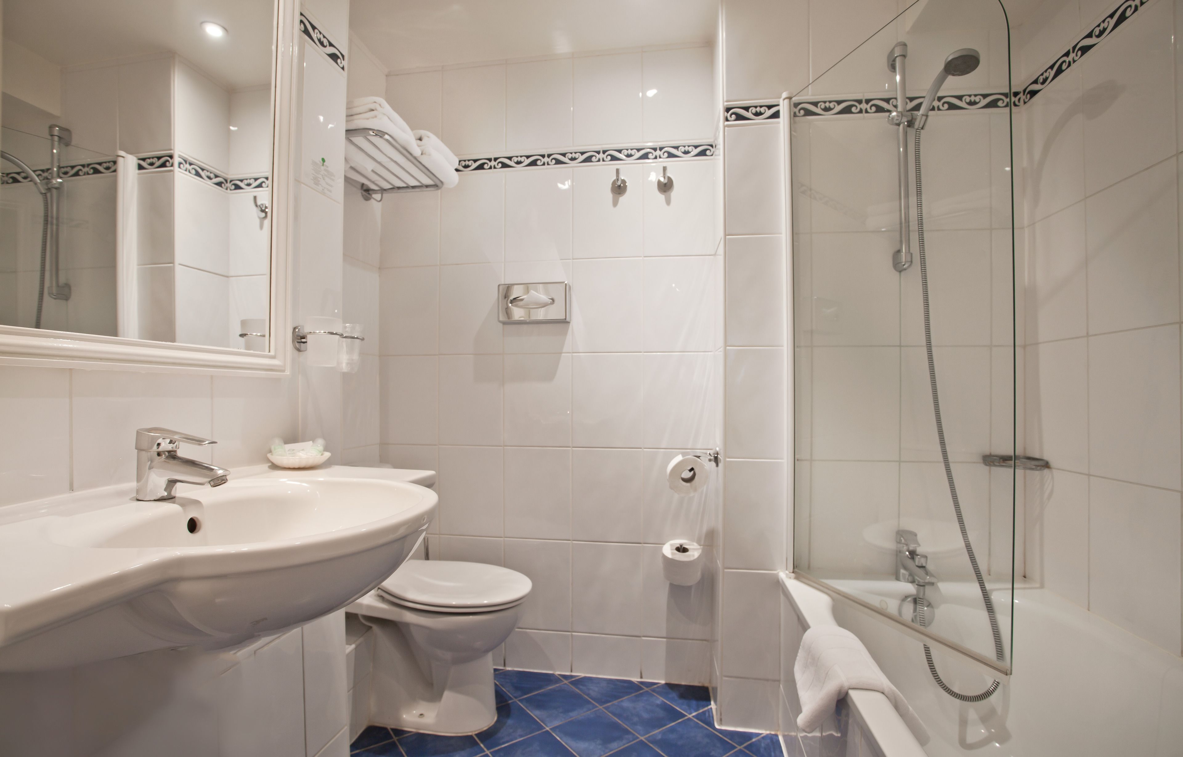 free toiletries, hair dryer, towels