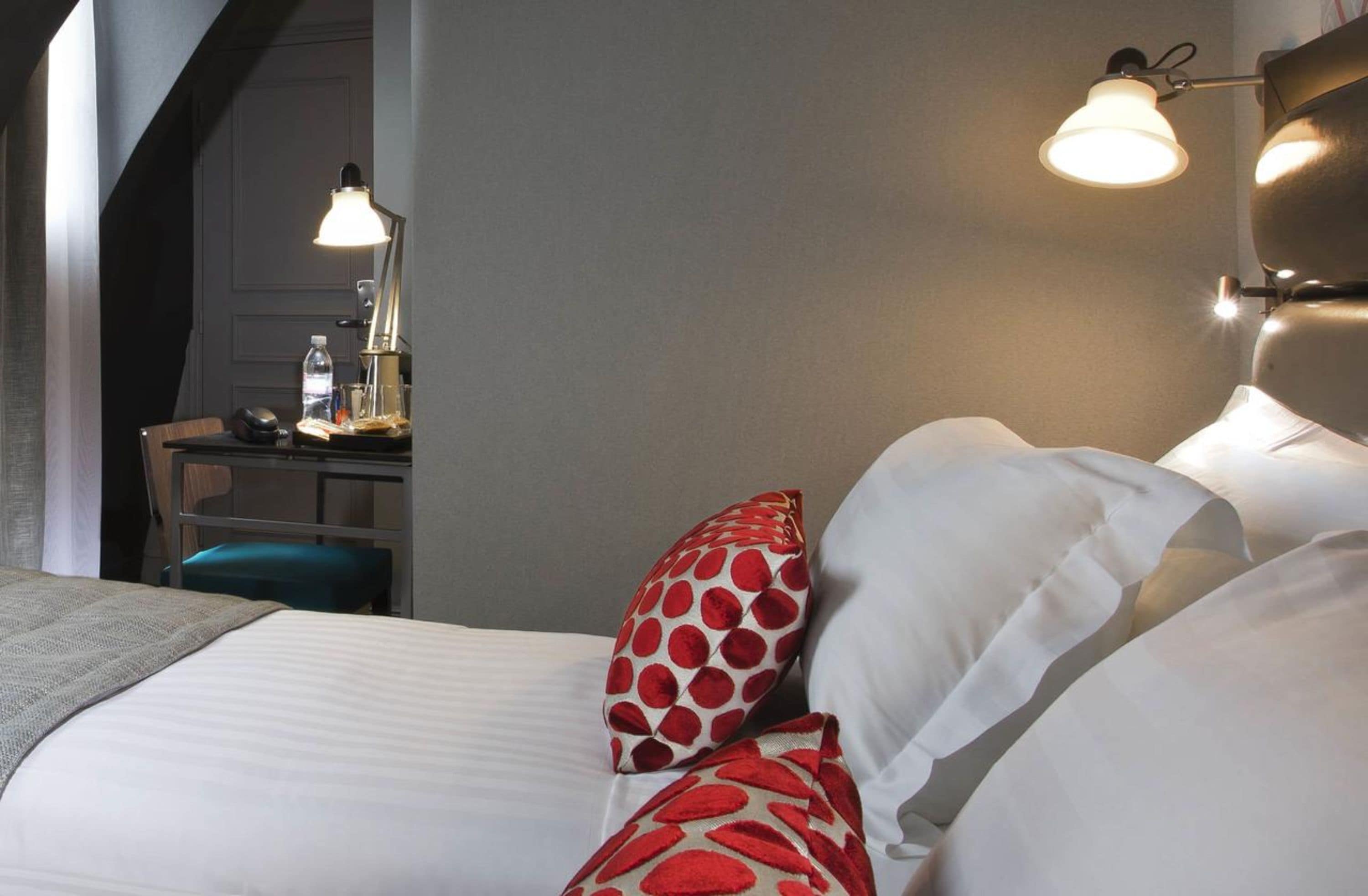 premium bedding, desk, soundproofing, iron/ironing board