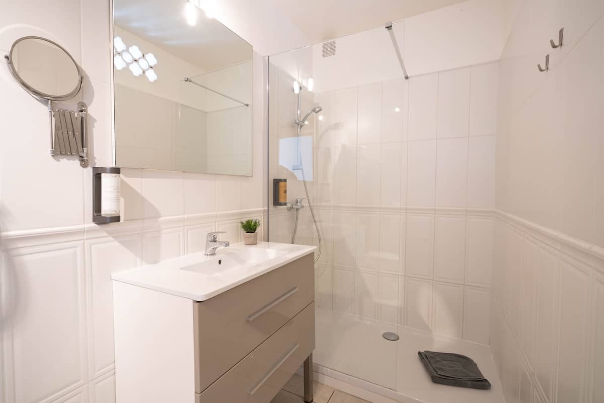 quadruple standard | bathroom | shower, free toiletries, hair dryer, soap