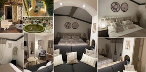 Chambre familiale double | Literie de qualité, minibar, coffre-fort, décor unique