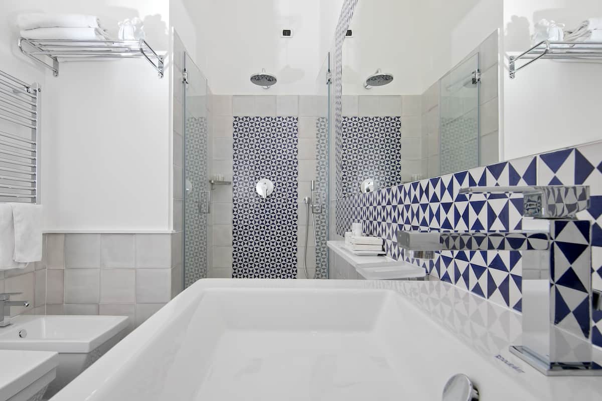 classic double or twin room | bathroom | eco-friendly toiletries, hair dryer, slippers, bidet