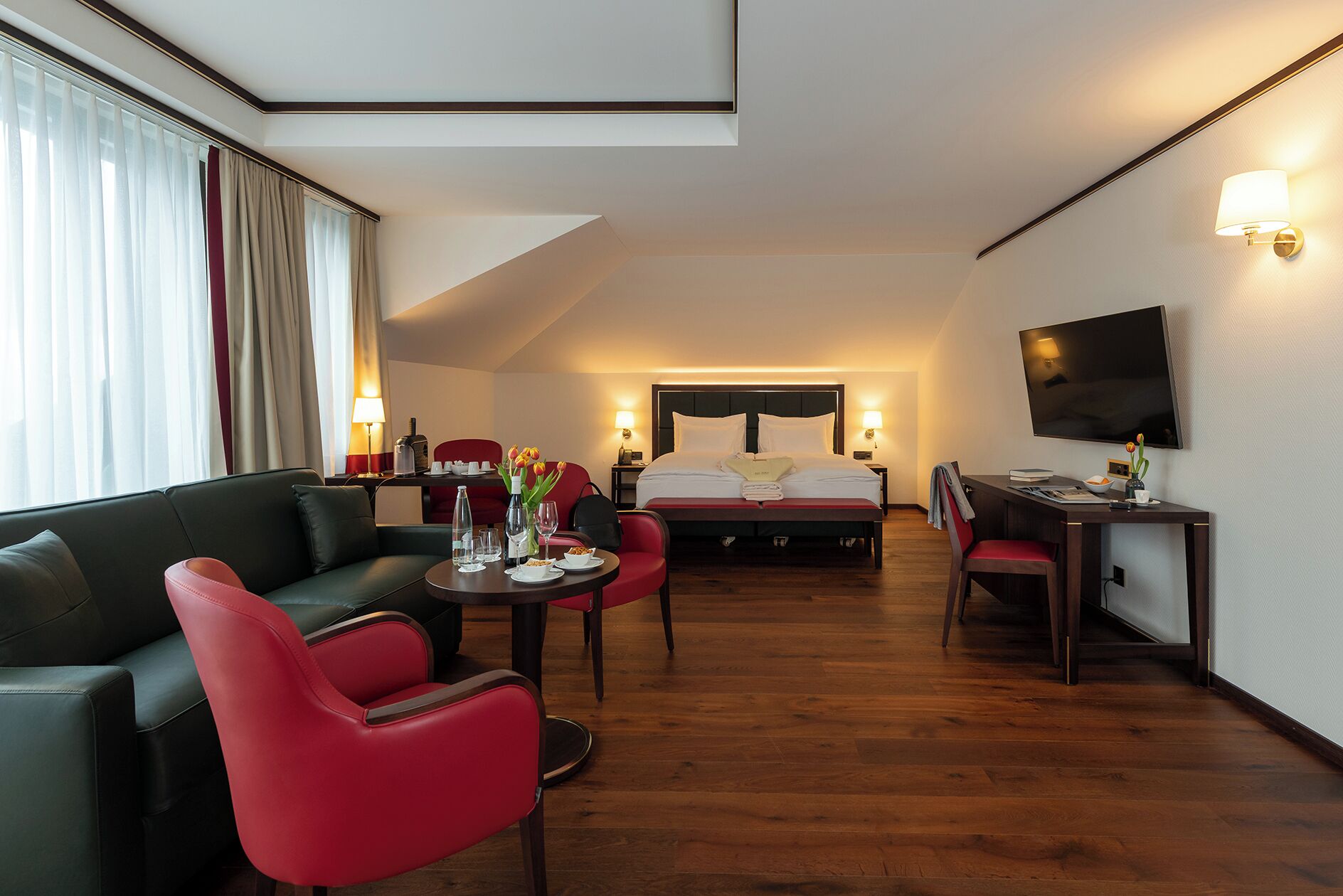Suite, Partial Lake View | Hypo-allergenic bedding, minibar, in-room safe, desk