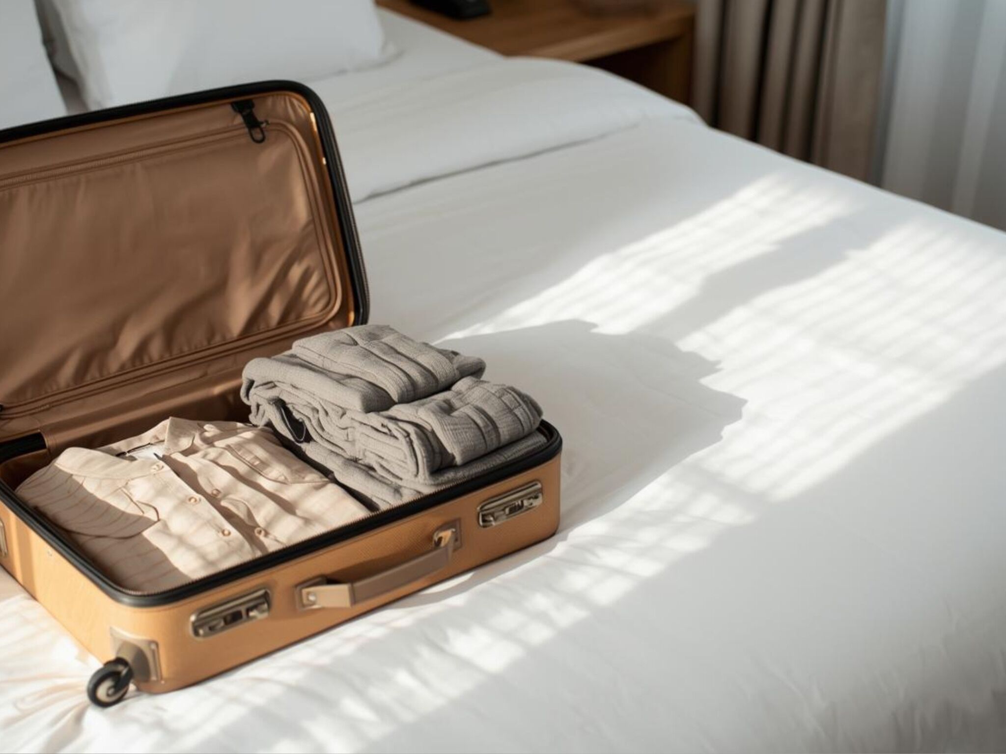 Hypo-allergenic bedding, in-room safe, desk, blackout curtains