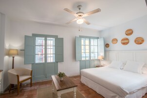 Desk, laptop workspace, blackout drapes, soundproofing