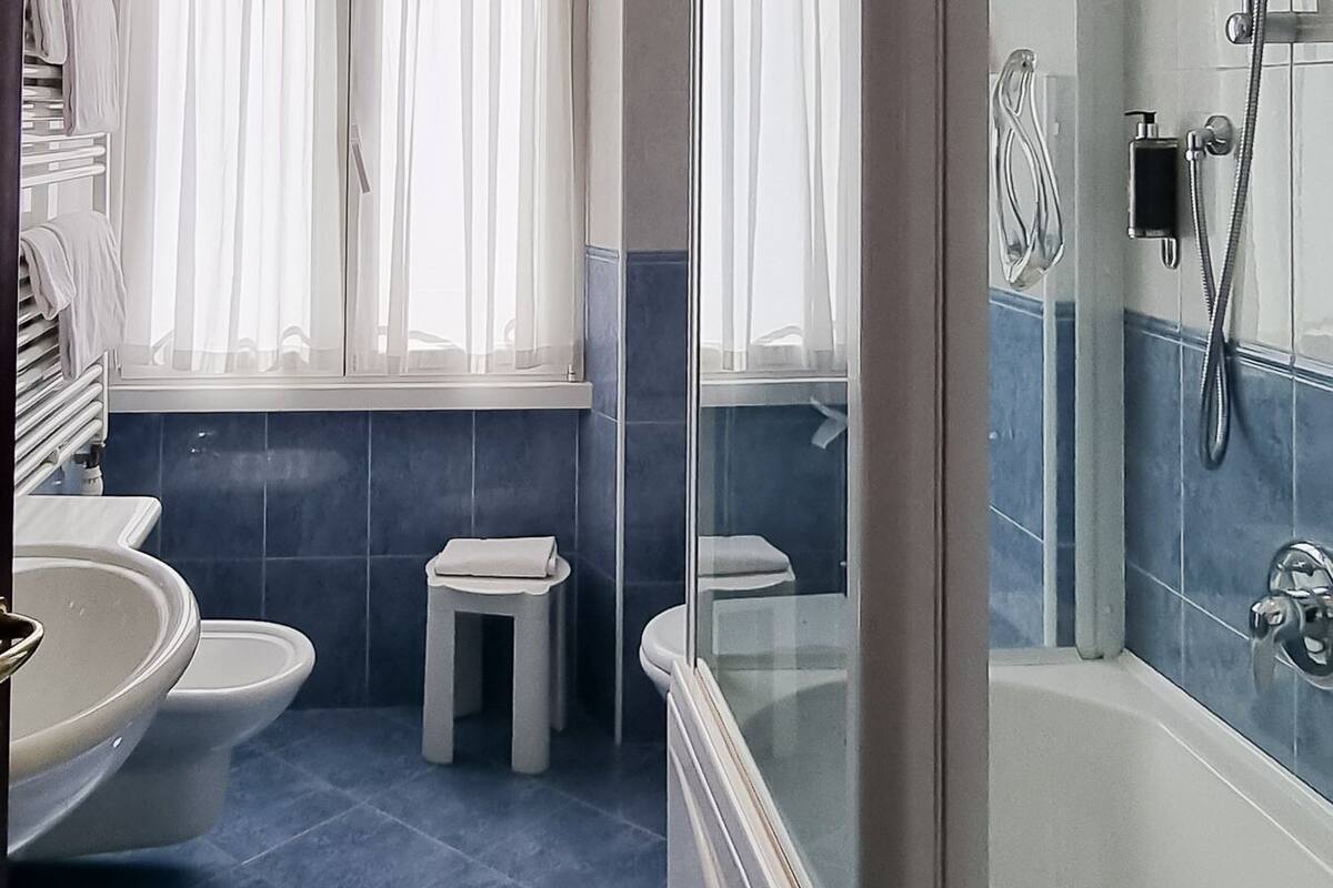 double room, 1 large single bed | bathroom | shower, hair dryer, slippers, bidet