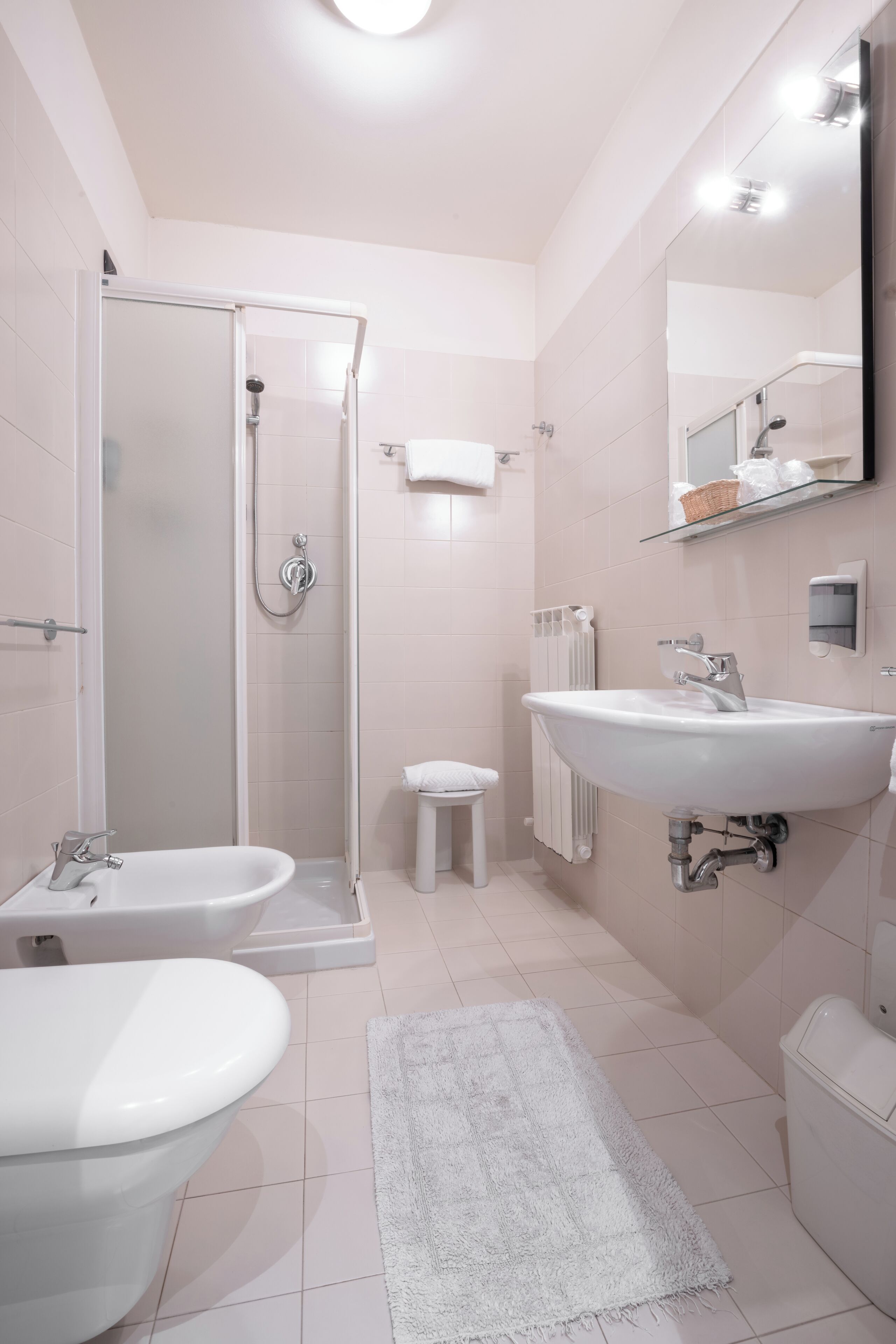 standard twin room, 2 single beds, annex building | bathroom | shower, rainfall showerhead, free toiletries, slippers