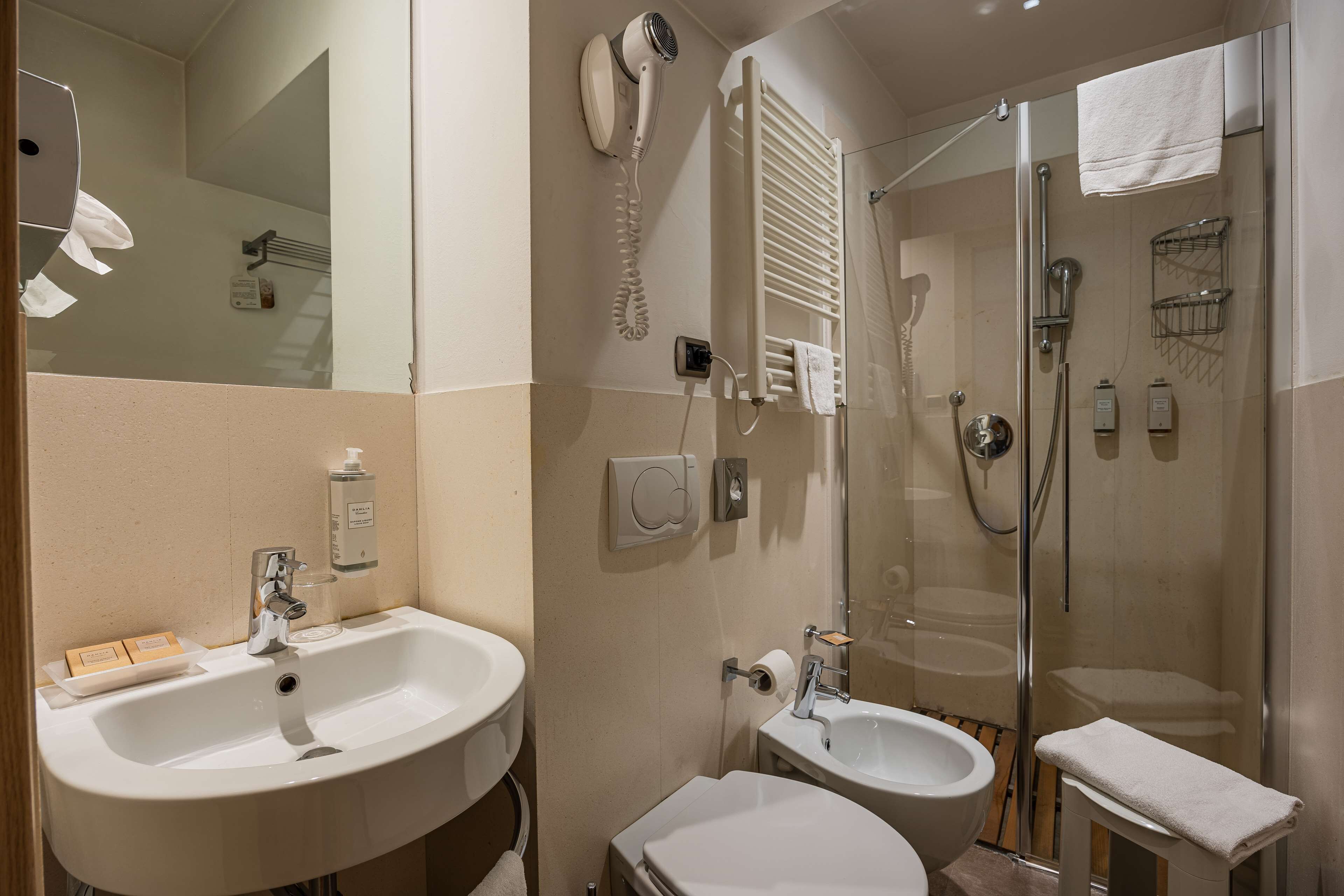 Standard Room, 1 Twin Bed (Bed is French Bed) | Bathroom | Free toiletries, hair dryer, bidet, towels