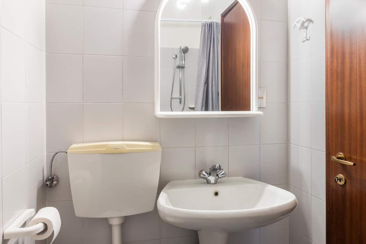 shower, bidet, towels