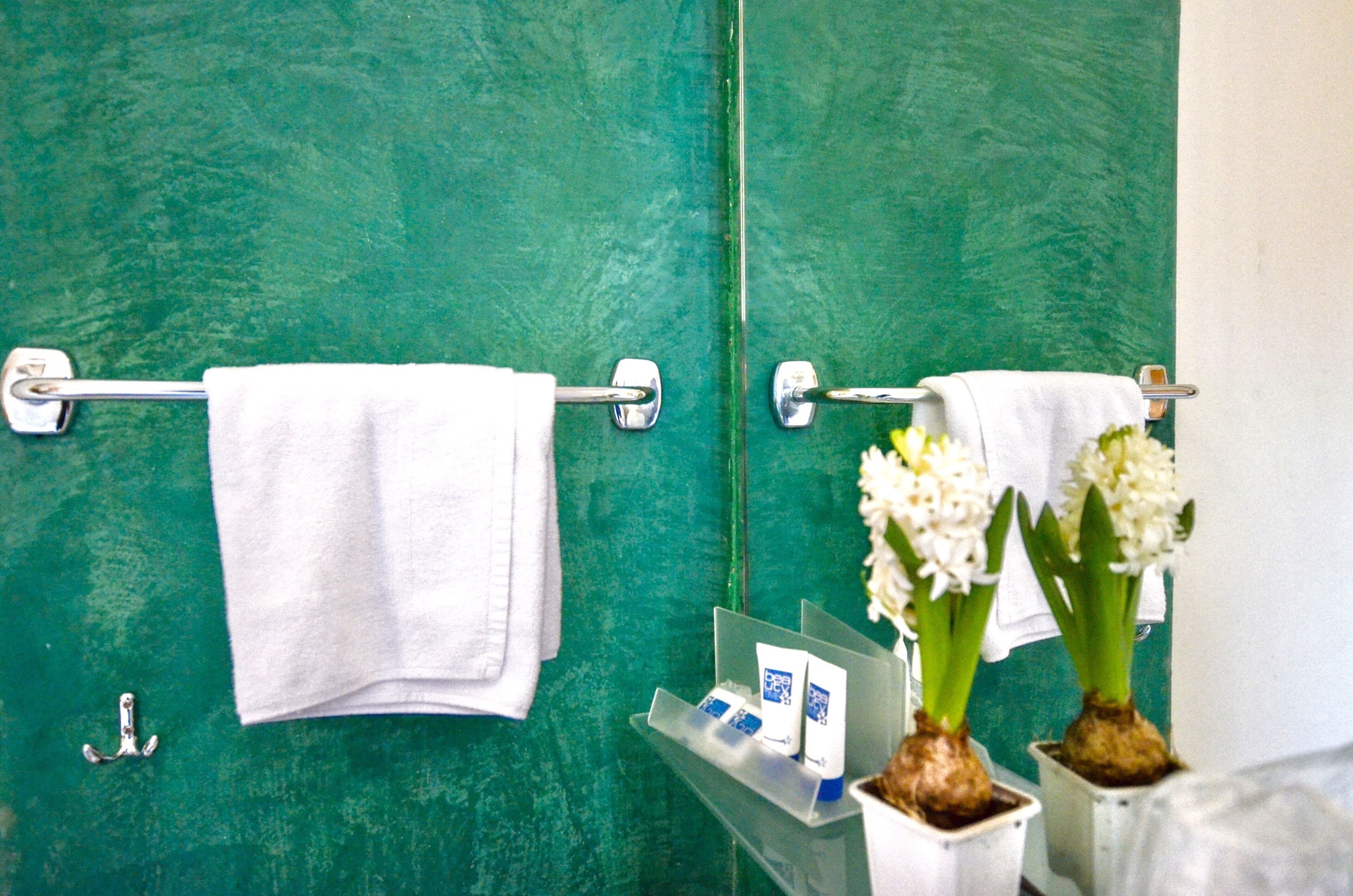 double room, shared bathroom | bathroom amenities | hair dryer, towels