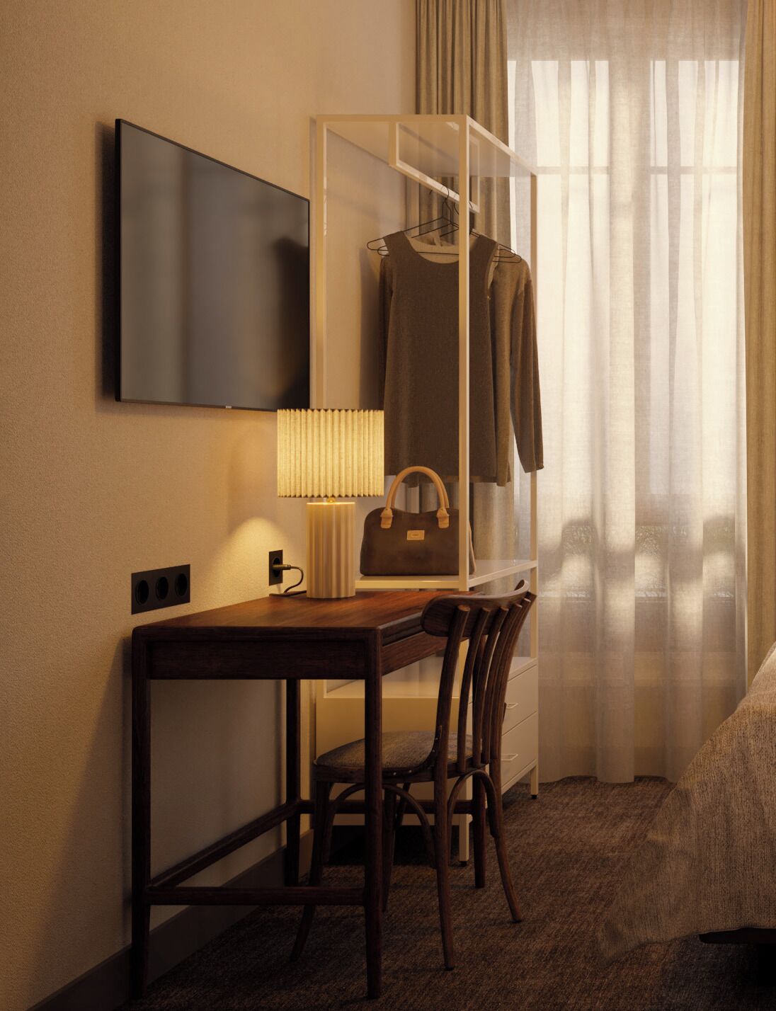 Select Comfort beds, desk, free WiFi