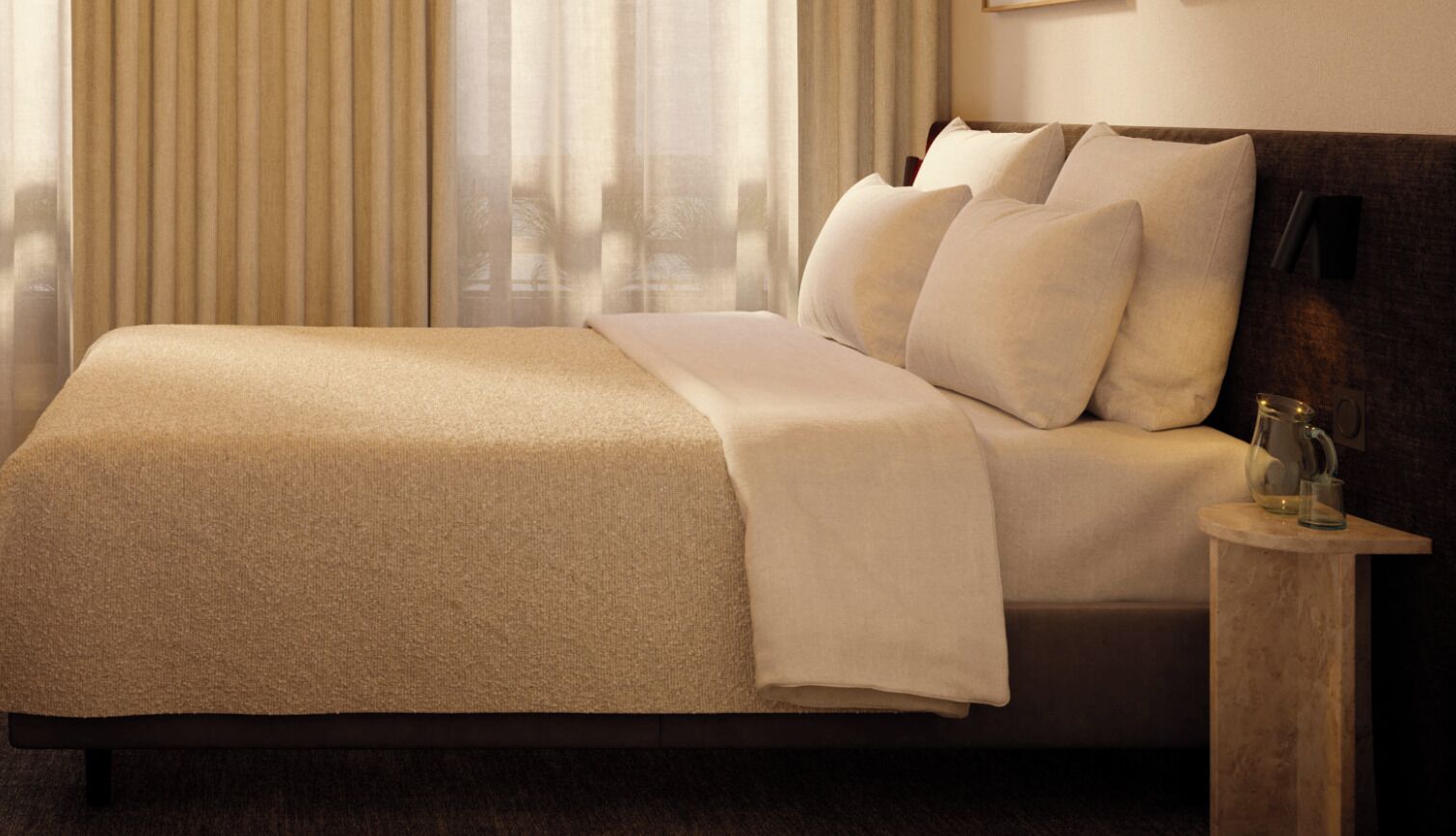 Senger med Select Comfort-madrass, skrivebord og wi-fi (inkludert)