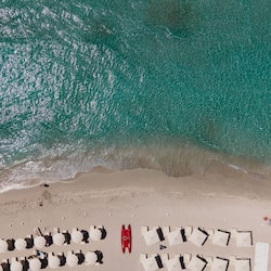 Private beach nearby, white sand