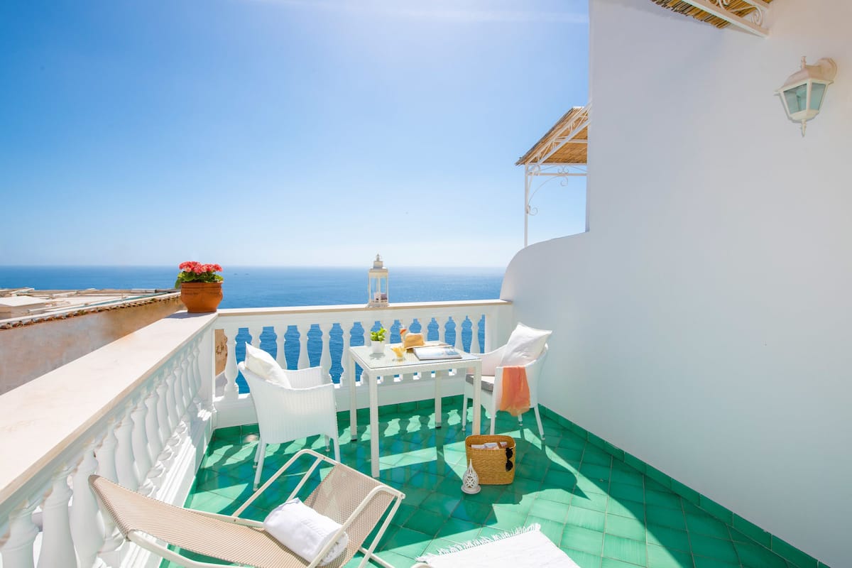 Quarto triplo superior, varanda, vista para o mar | Terraço/pátio