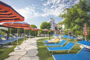 2 outdoor pools, open 8:00 AM to 7:00 PM, pool umbrellas, sun loungers