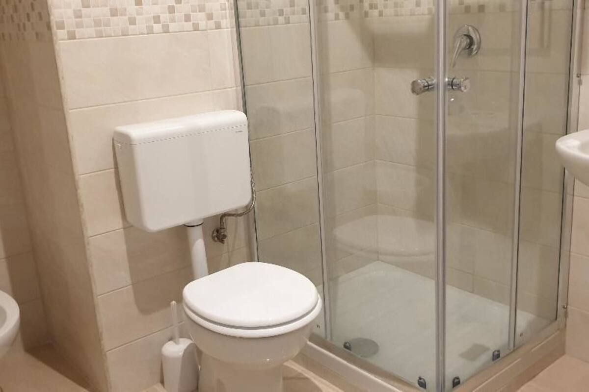 shower, free toiletries, hair dryer, bidet