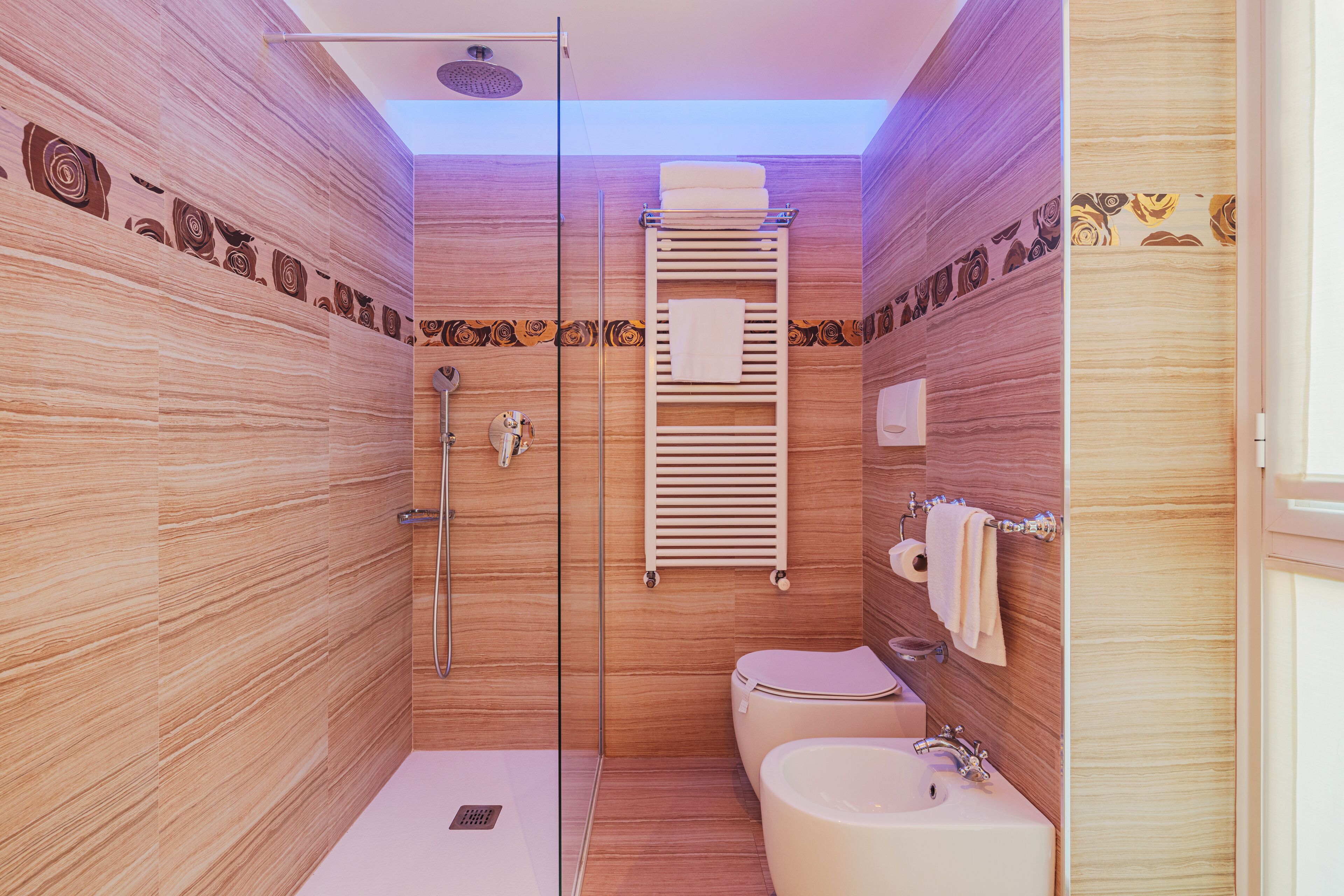 shower, rainfall showerhead, eco-friendly toiletries, hair dryer