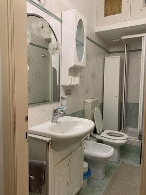 Dusche, Haartrockner, Handtücher