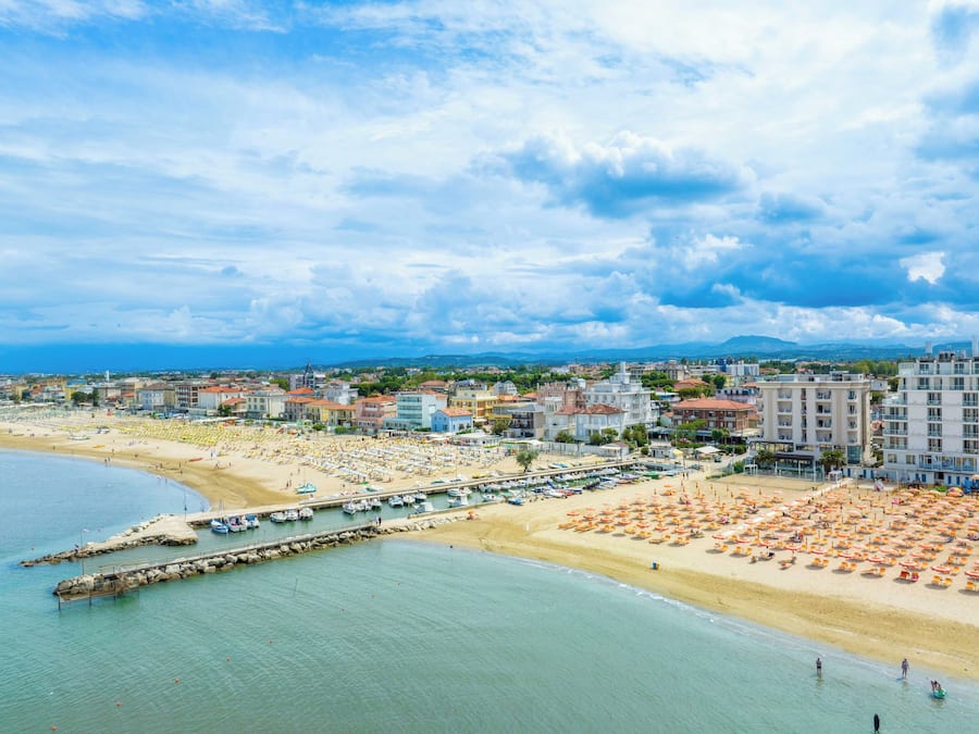 Utsikt mot strand/hav