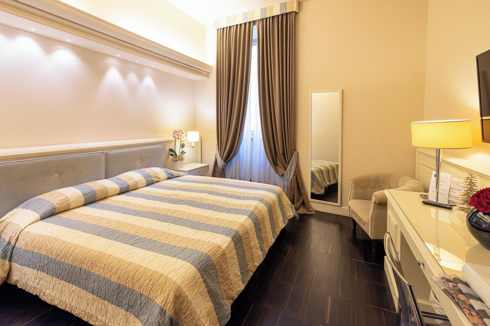 Premium bedding, down comforters, Select Comfort beds, minibar