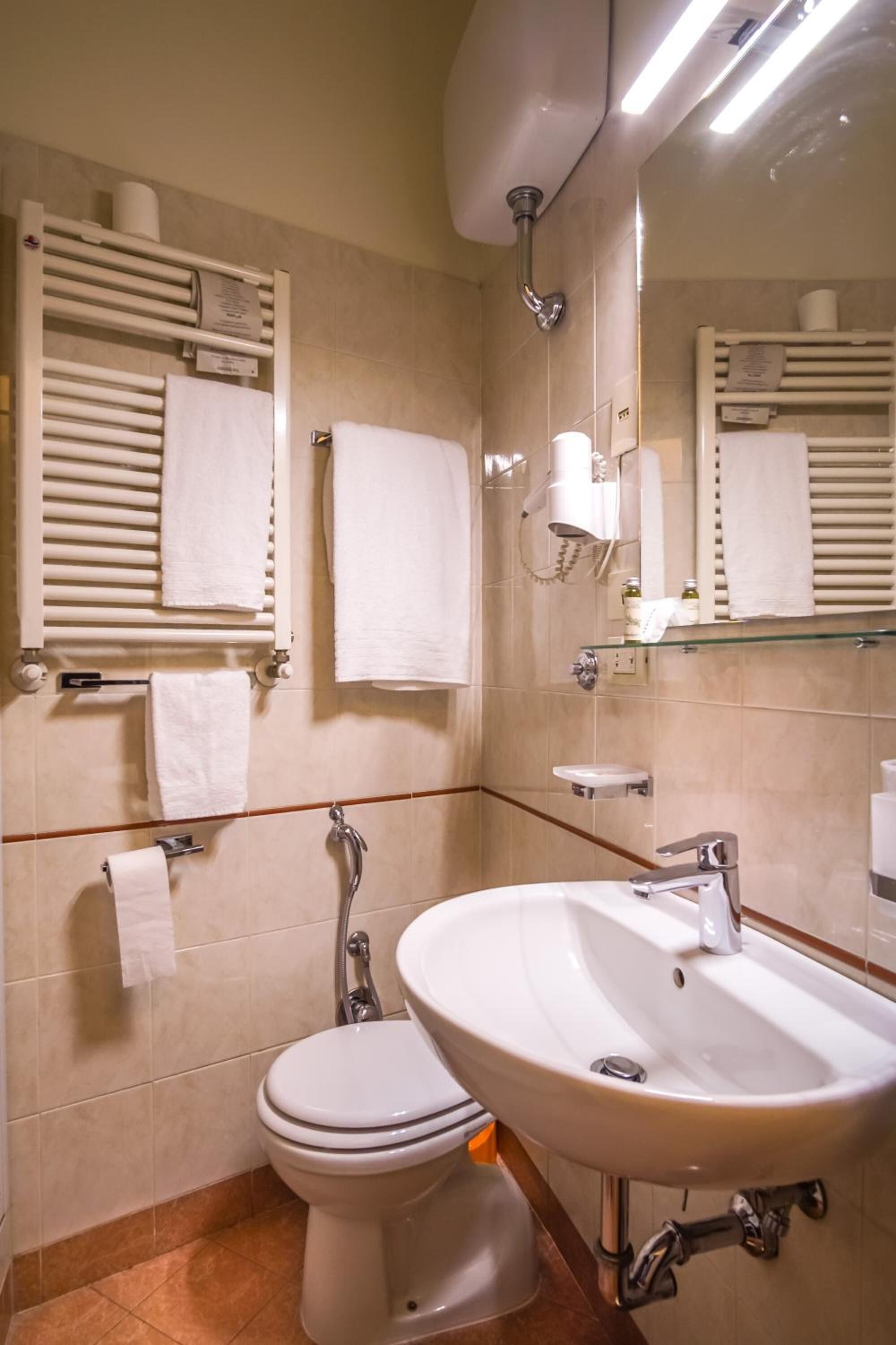 shower, free toiletries, hair dryer, dressing gowns