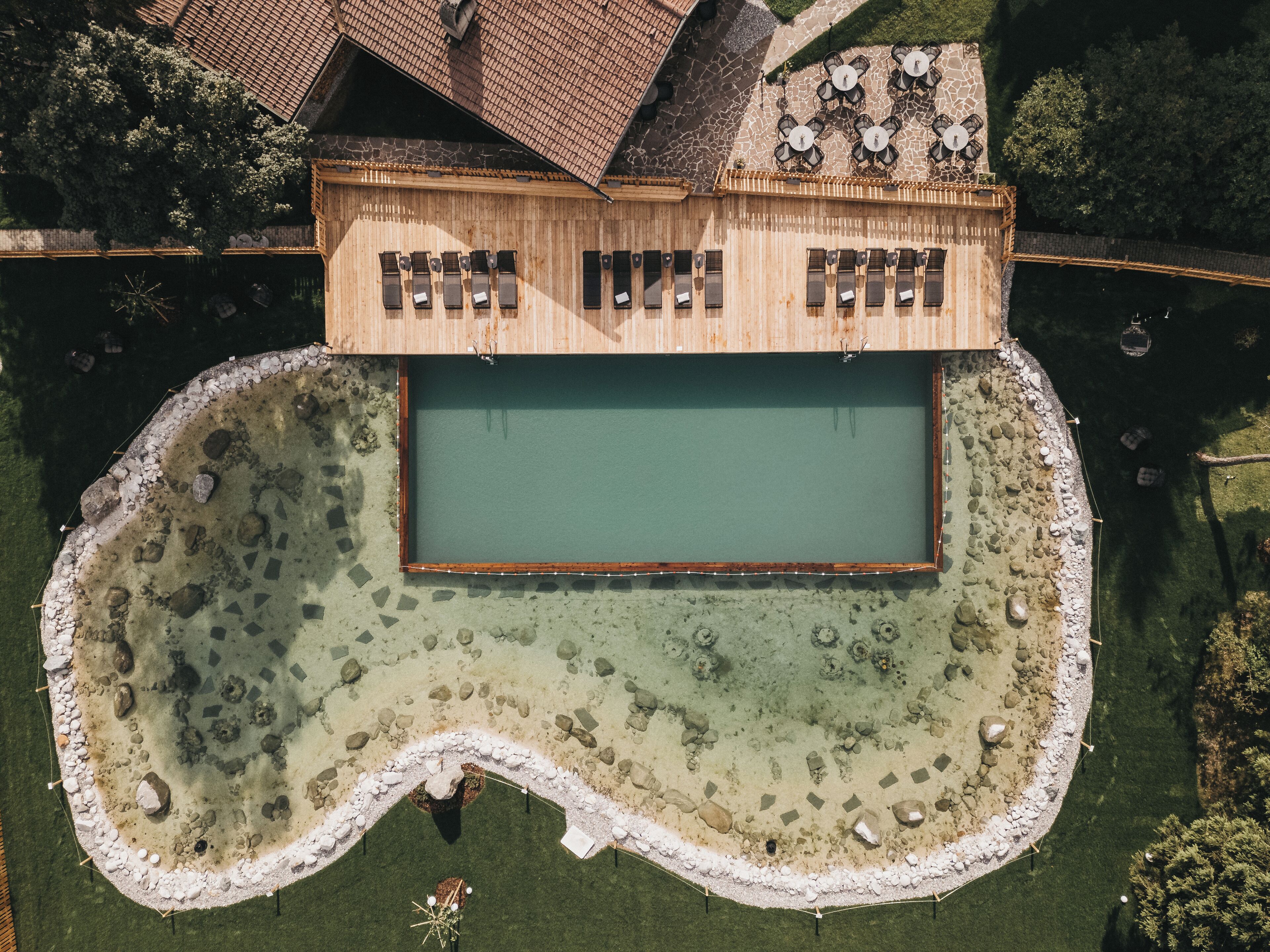Indoor pool, outdoor pool, pool umbrellas, sun loungers
