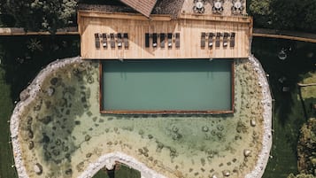 Indoor pool, outdoor pool, pool umbrellas, sun loungers