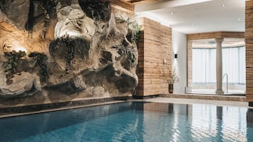 Indoor pool, seasonal outdoor pool, sun loungers