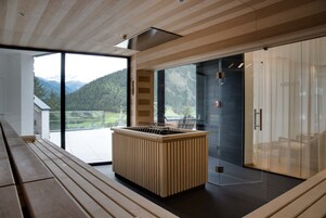Un sauna, una bañera de hidromasaje, baño turco, baños de arcilla