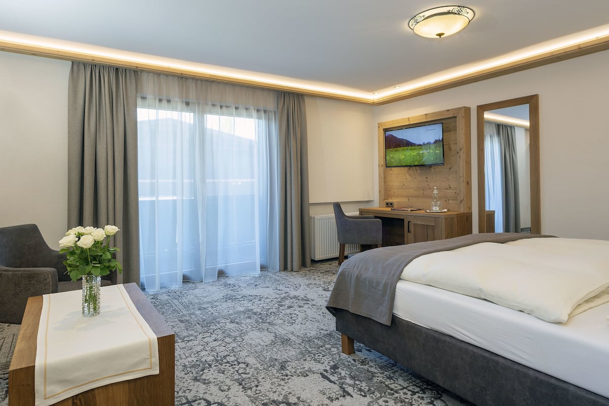 standard double room, balcony, mountain view | pillow-top beds, in-room safe, blackout curtains, soundproofing