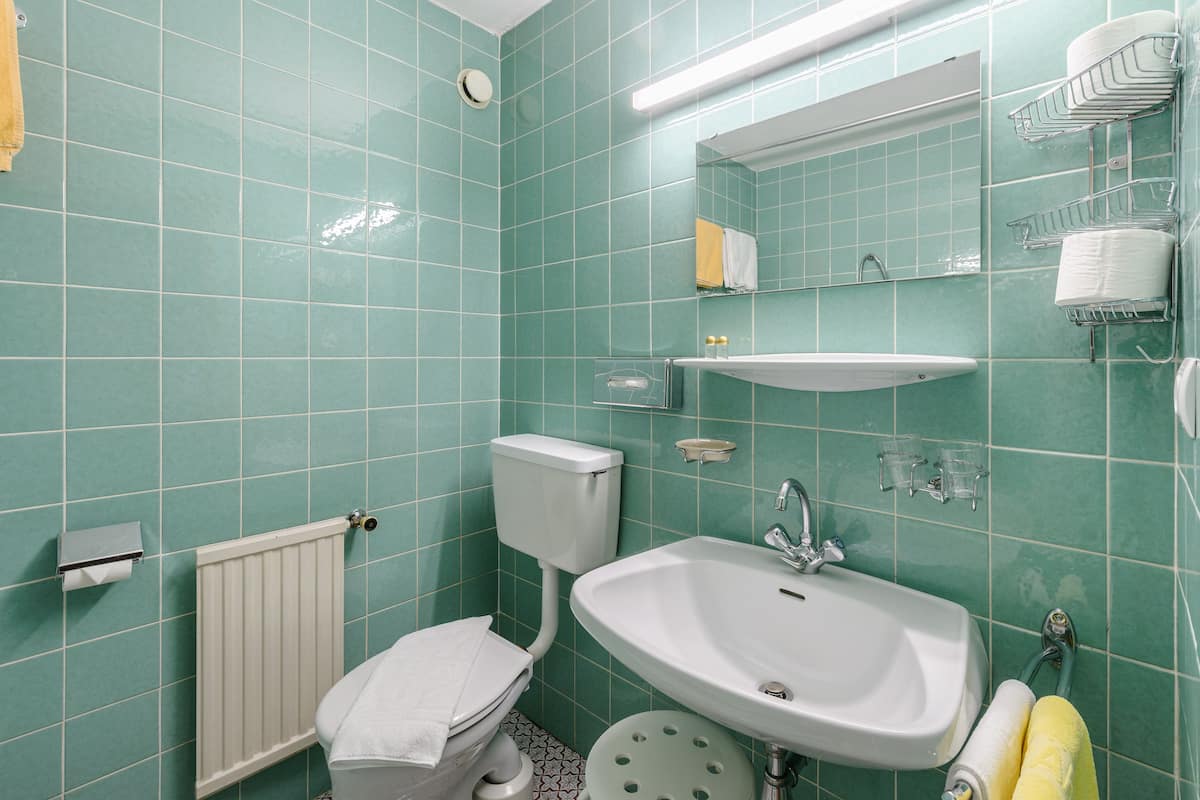 combined shower/bathtub, deep-soaking bathtub, free toiletries