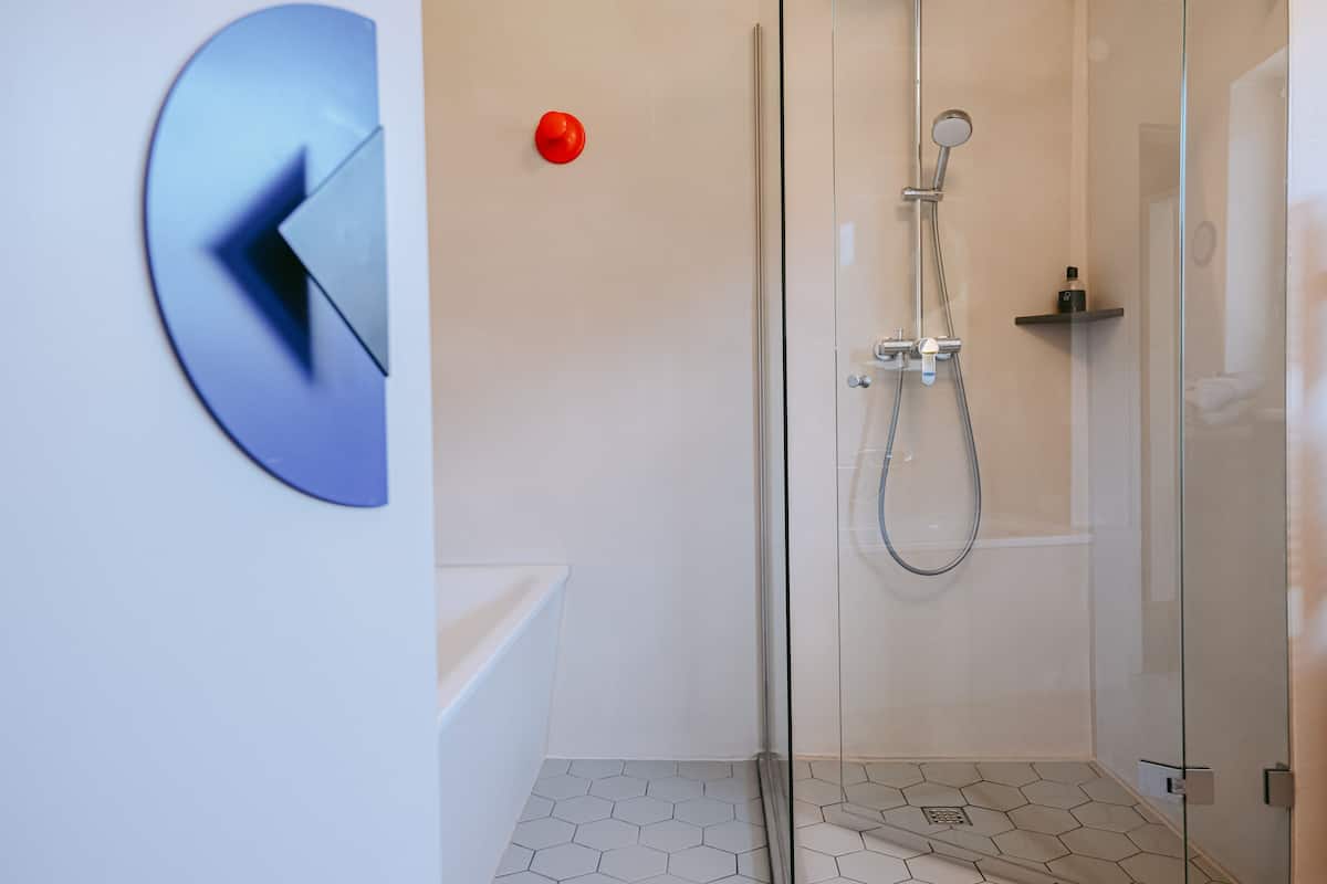 hair dryer, bathrobes, towels