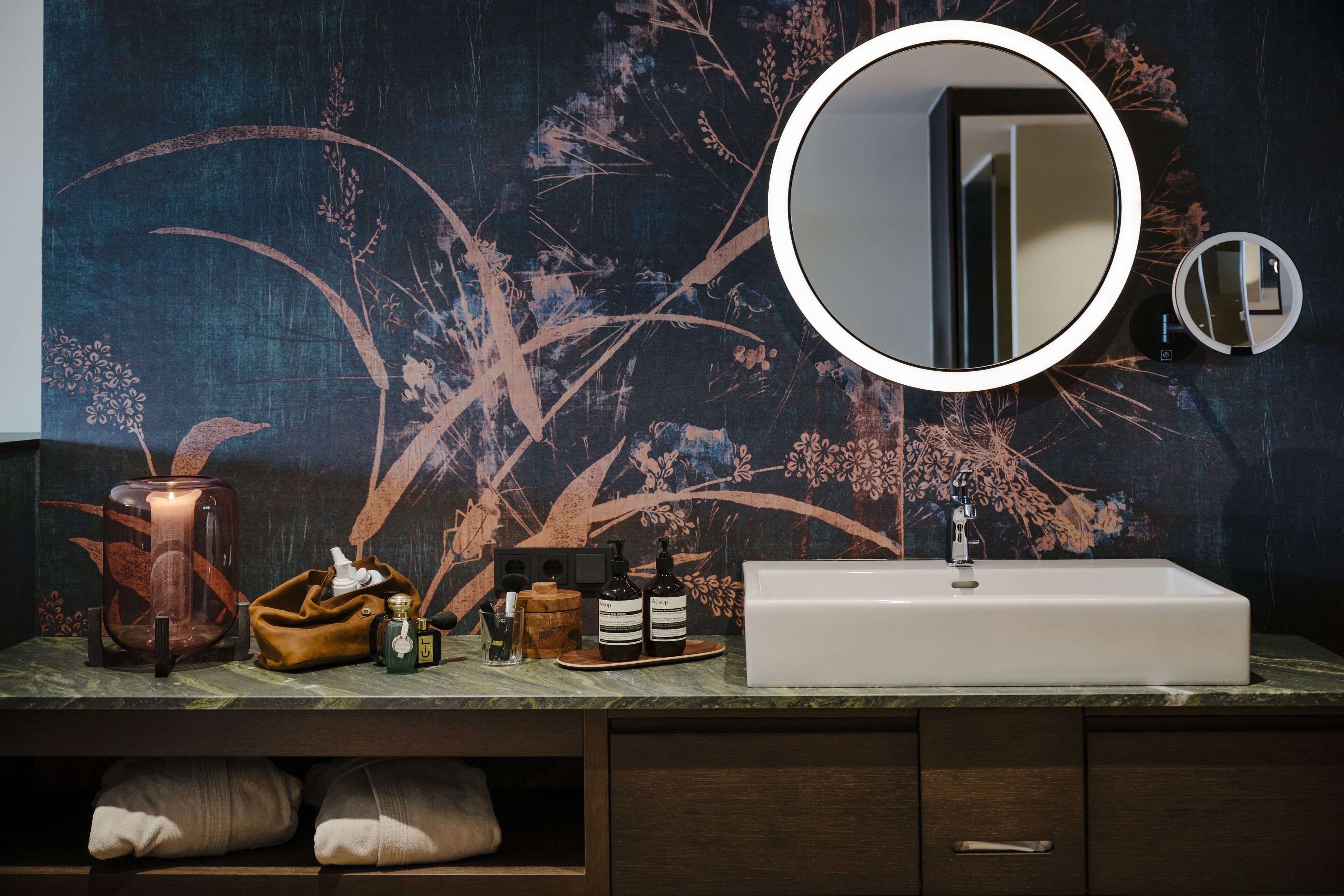 free toiletries, hair dryer, bathrobes, towels