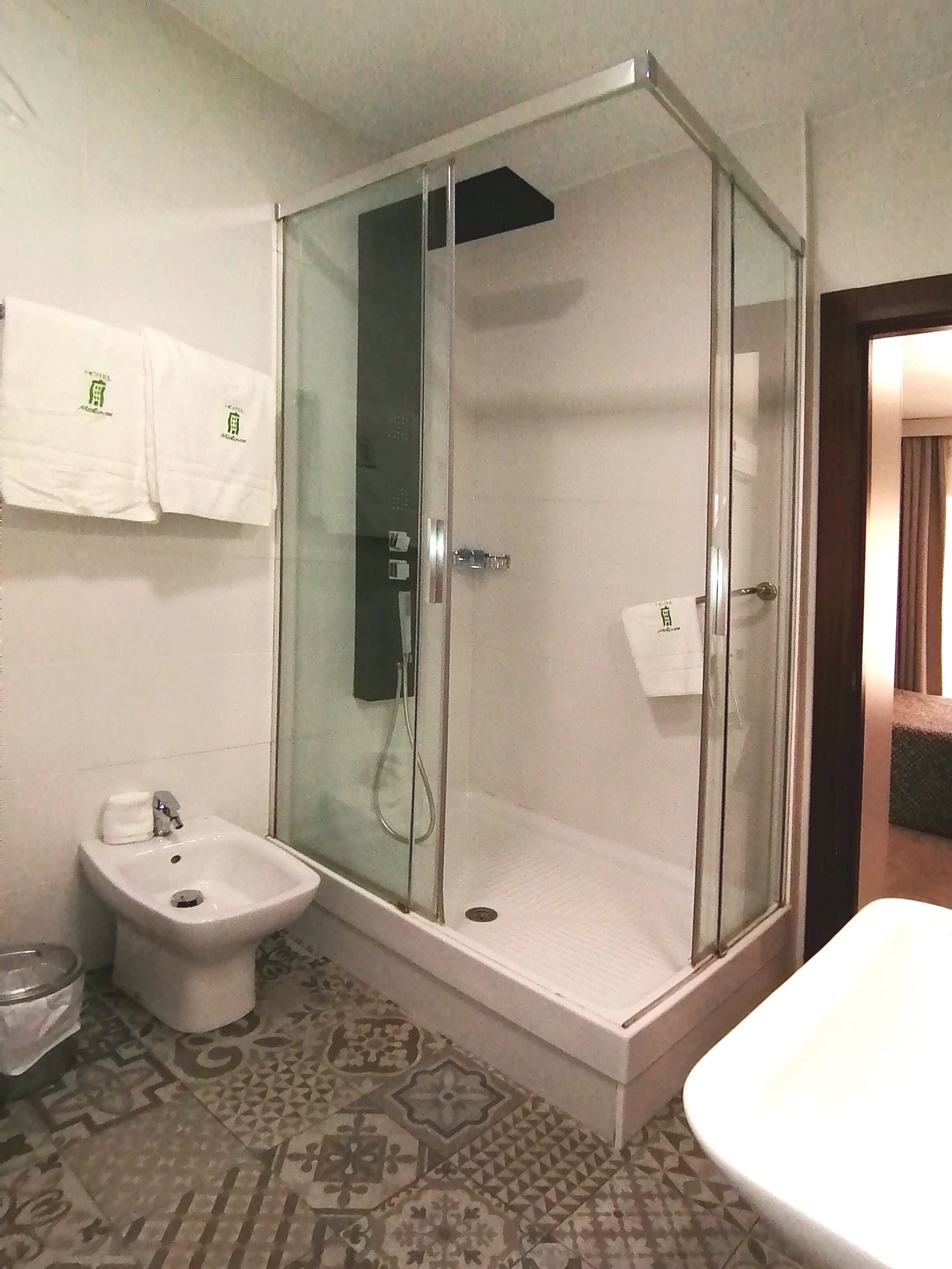 single room | bathroom | hydromassage showerhead, free toiletries, hair dryer, towels